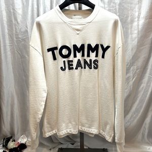 Tommy Jeans Y2K Long Sleeve White Knit Sweatshirt